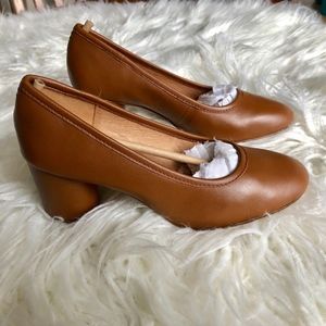 New Madewell The Reid Pump- English Saddle Leather